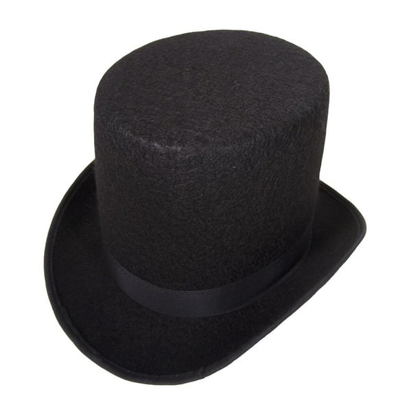 BLACK VICTORIAN WOOL FELT TOP HAT Mens Fancy Dress Costume Accessory